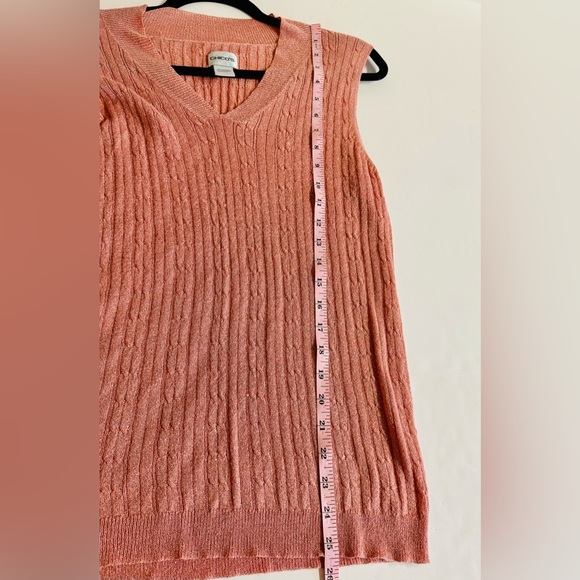 2PC Chico’s sweater set in beautiful coral pink with metallic thread M - Picture 5 of 7